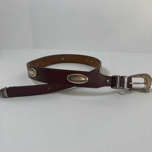 Brighton Brown Leather Made In USA VTG 90's Women's Belt Western Cowgirl 32
